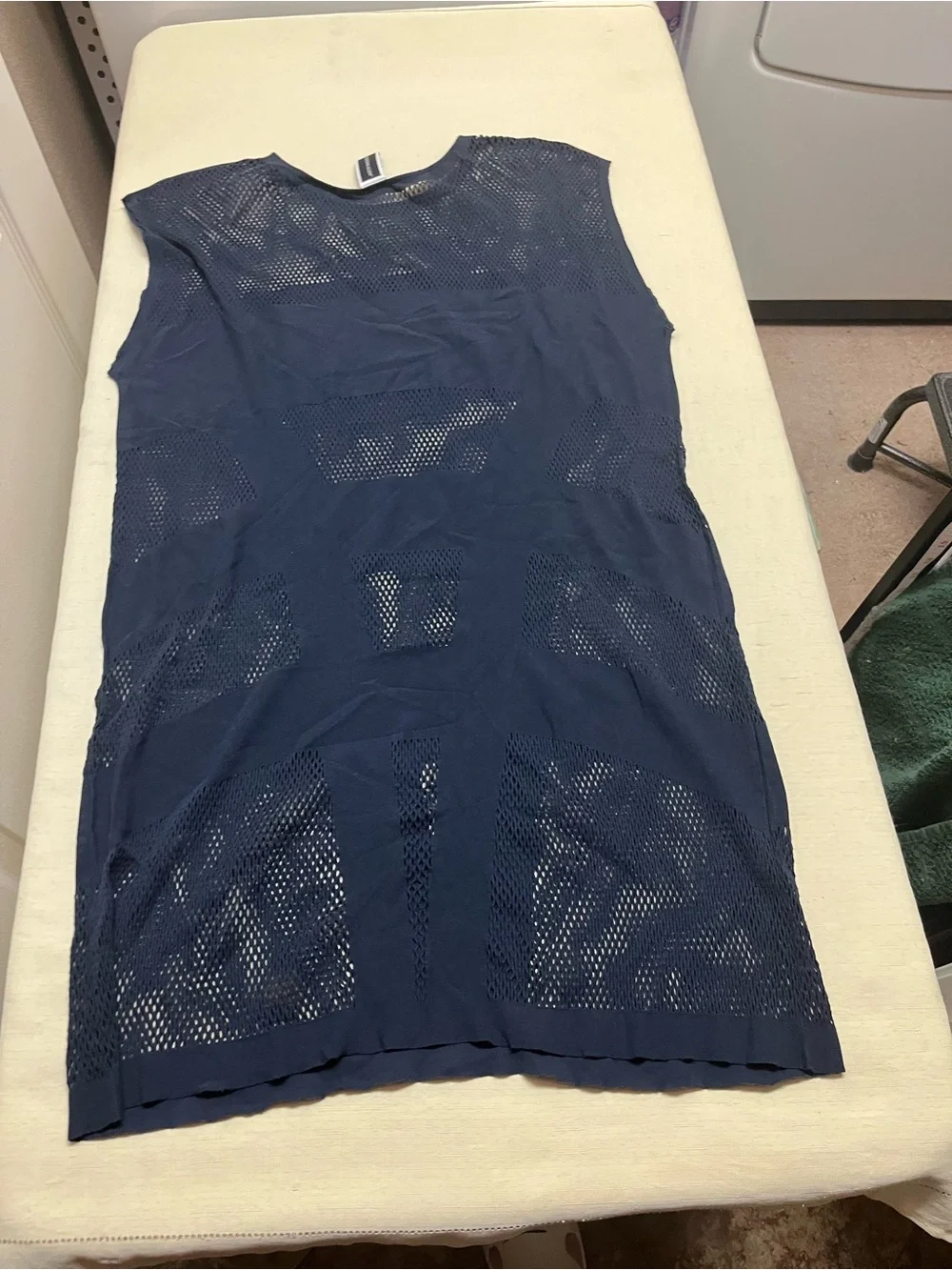 JETS by Jessika Allen size 10 navy Parallels mesh coverup dress